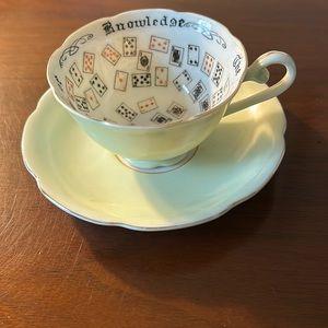 Vintage Tea Cup/Saucer “Cup of Knowledge” Fortune Telling Collectable
